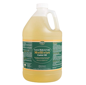 Baar Products - MolEvict Lawn Mole Castor Oil - Mole & Vole Repellent - Lawn & Garden Protection - Up to 20,000 Sq. Ft. of Coverage - Safe for Use Around House & Plants - 1 Gallon